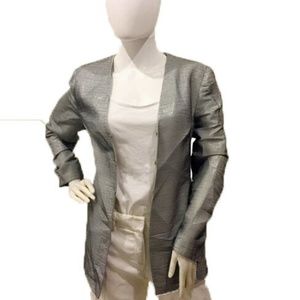 GIORGIO ARMANI Silk Organza Collarless Blazer